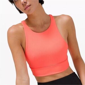 Lululemon Coral Sunset Ribbed Long Line Energy Bra Size 8